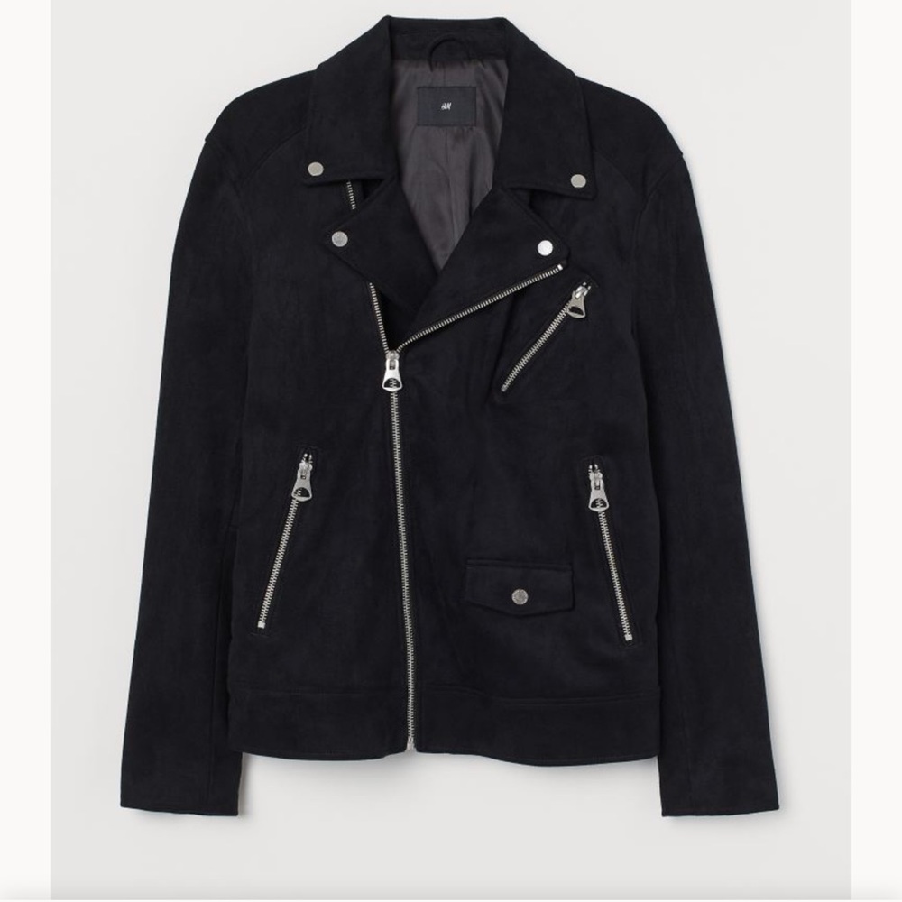 H&M faux suede biker jacket
